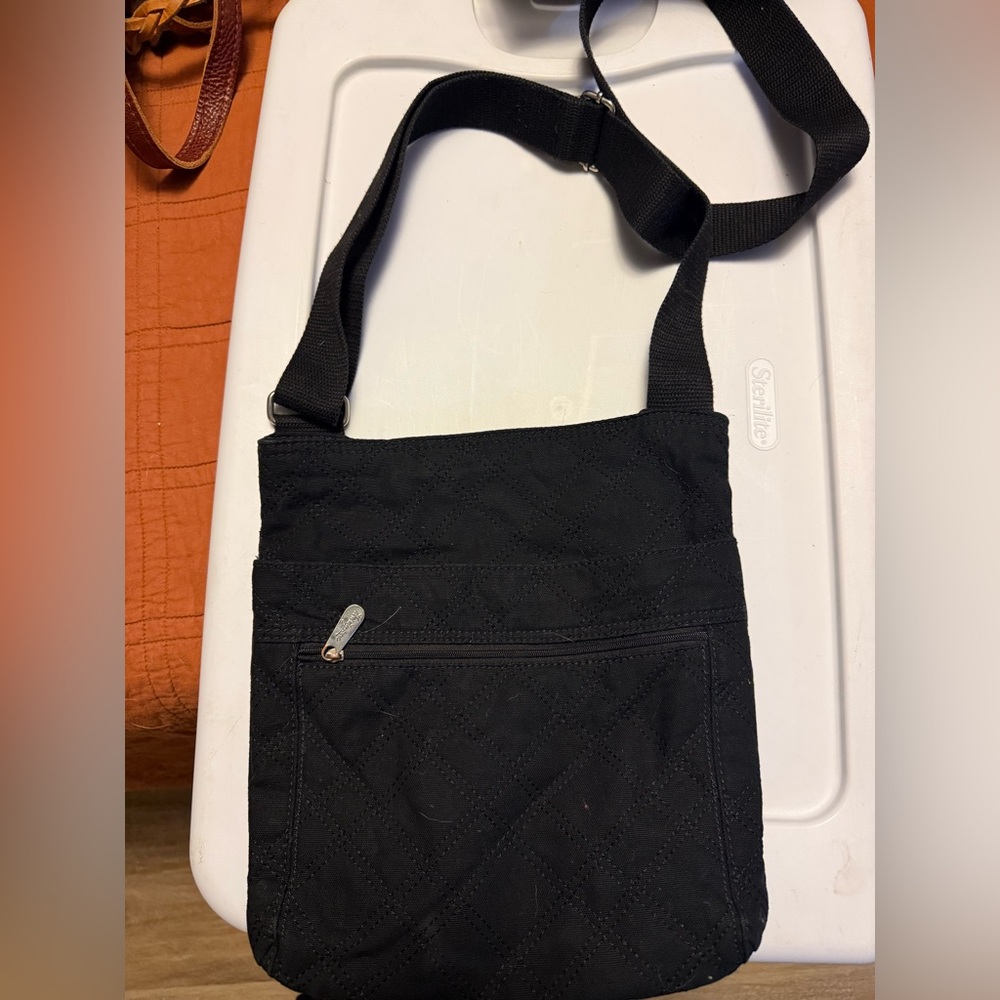 Thirty-One Black Quilted Crossbody Bag